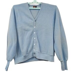 Vintage Arnold Palmer Cobain Style Men's XXXL Wool Cardigan USA Blue 1960's ***